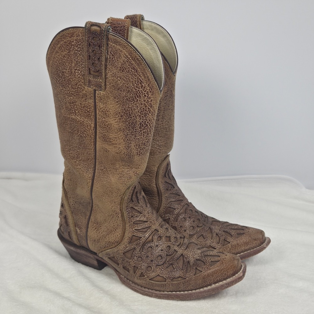 Women's Ariat Meridian Leather Cowboy Boots Size 6.5B Style 10012847